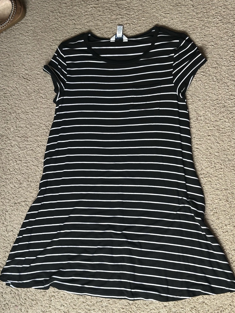 Arizona Jean Company Black and White Striped Tunic Tee